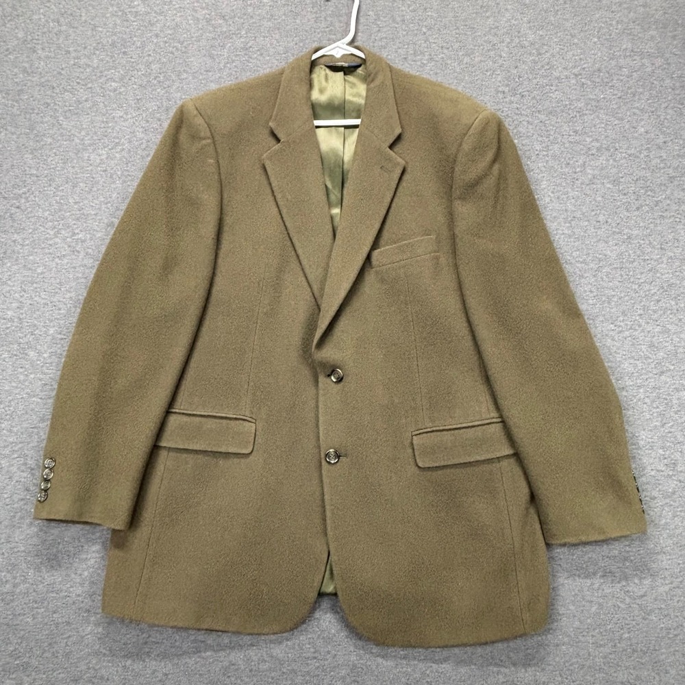 Brooks Brothers 346 Sport Coat Mens 44L Camel hair Olive green Blazer Jacket